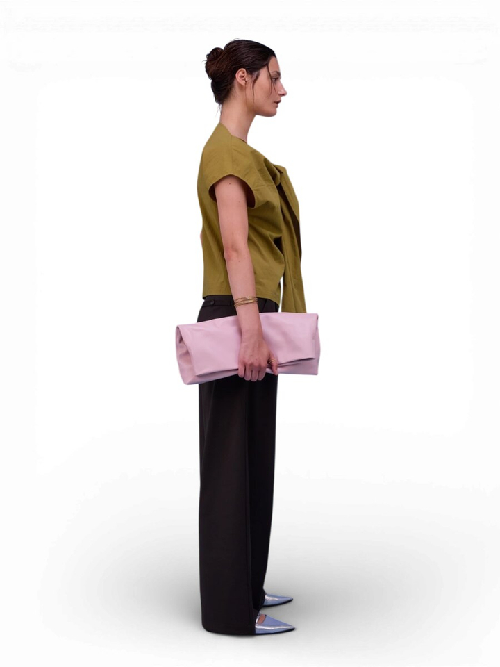 Groene blouse met gestropt detail Harriet Nathalie Vleeschouwer
