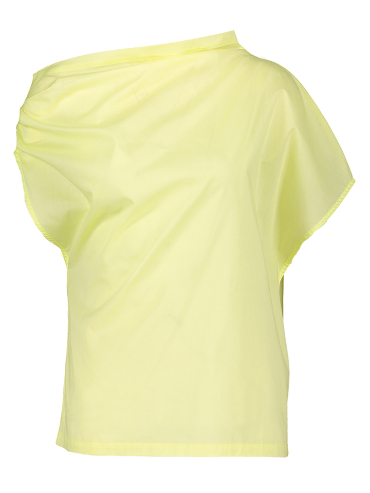 Gele bloes asymmetrische kraag Feline Nathalie Vleeschouwer