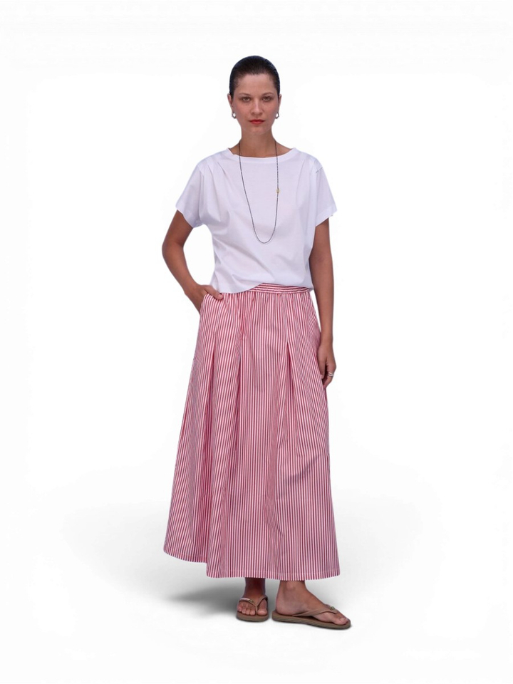 Witte t-shirt met detail aan de schouder Zeline Nathalie Vleeschouwer