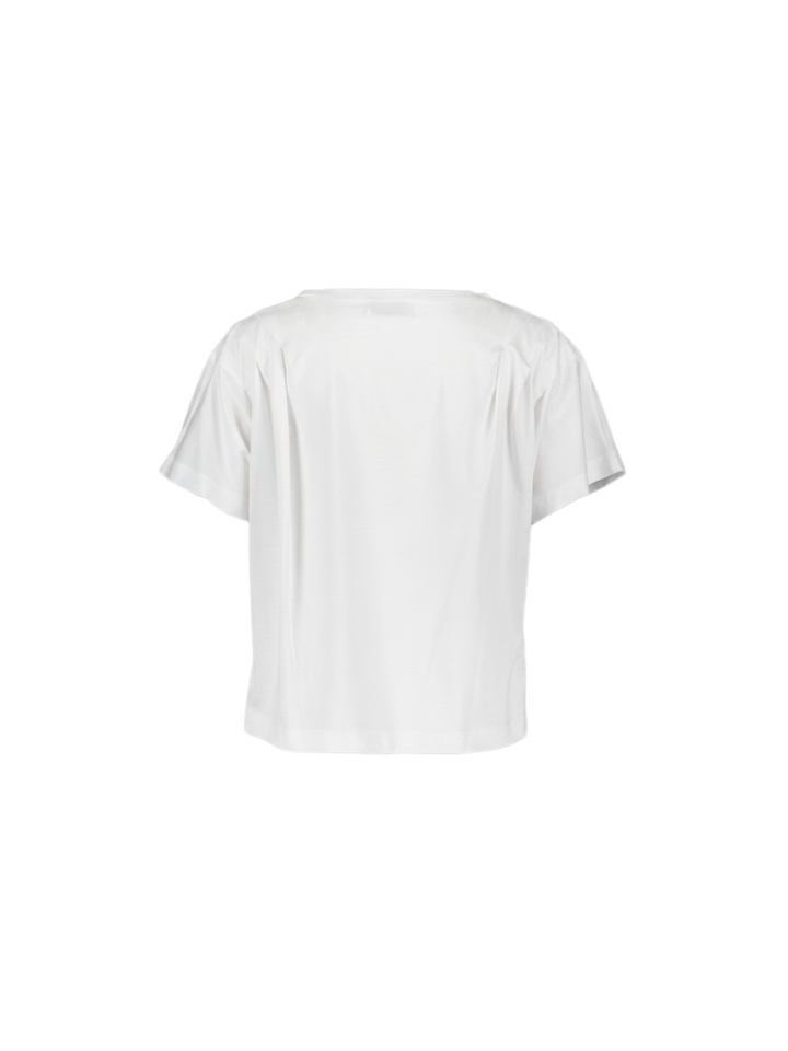 Witte T-shirt met V-hals Bodine Nathalie Vleeschouwer 