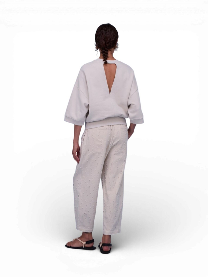 Beige sweater Hibiscus Nathalie Vleeschouwer