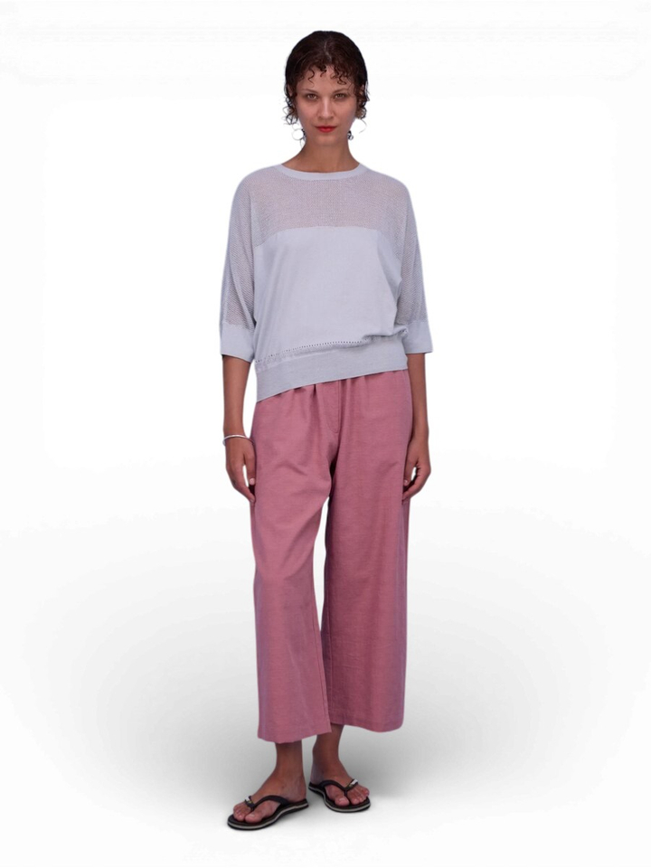 Blauwe sweater met detail Hiroo Nathalie Vleeschouwer 