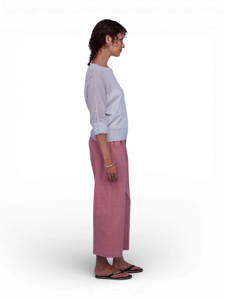 Blauwe sweater met detail Hiroo Nathalie Vleeschouwer 