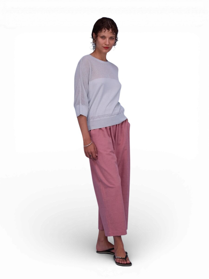 Blauwe sweater met detail Hiroo Nathalie Vleeschouwer 