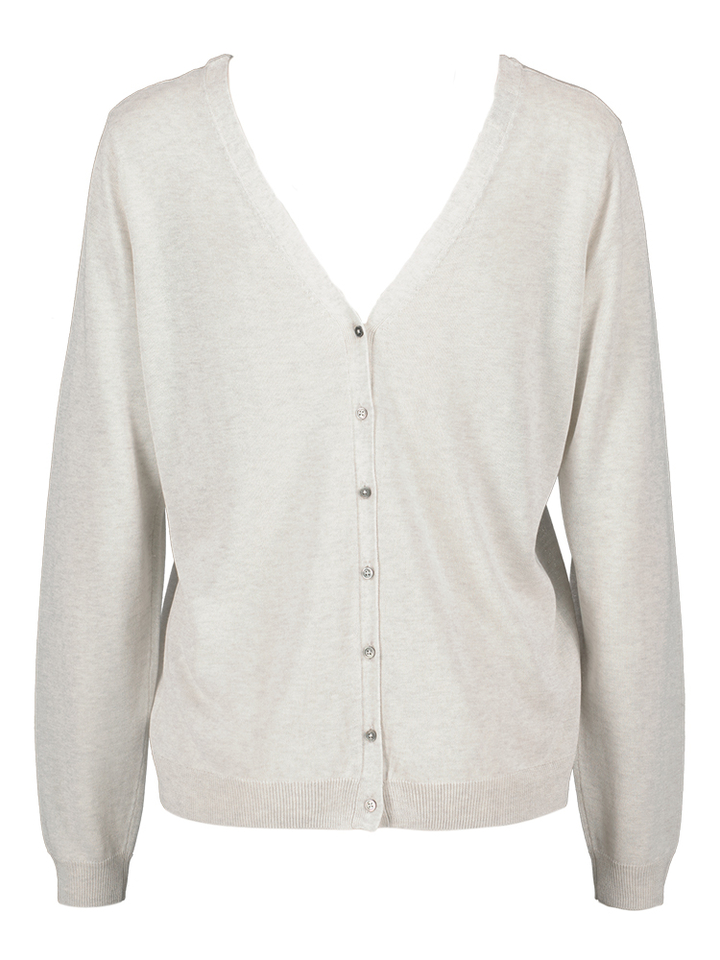Lichtgrijze fijne cardigan Hortos Nathalie Vleeschouwer