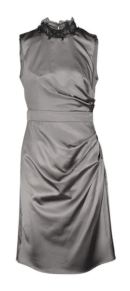 Grijs kleed met kanten detail Rinascimento