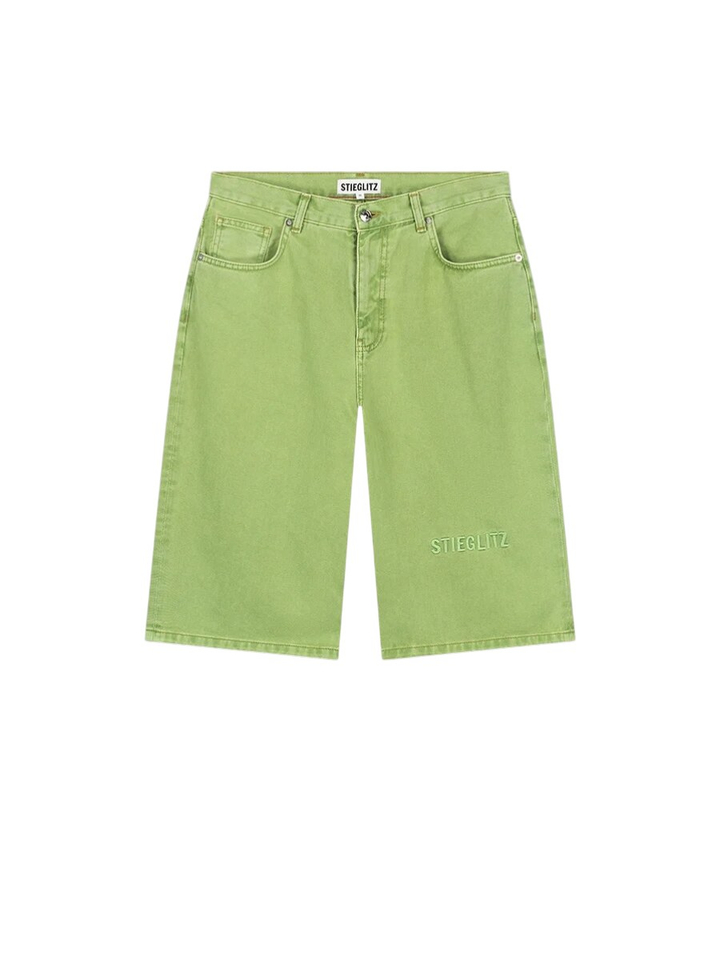 Groene oversized baggy jeansshort Alexio Denim Shorts
