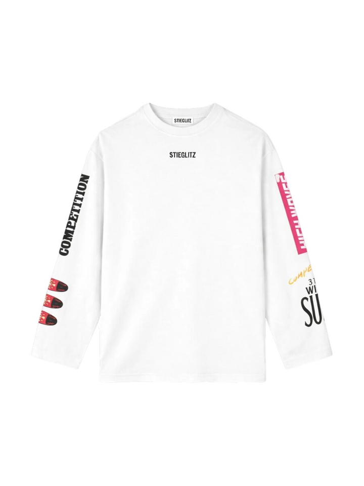 Witte oversized skate T-shirt met print Monica Skate Tee