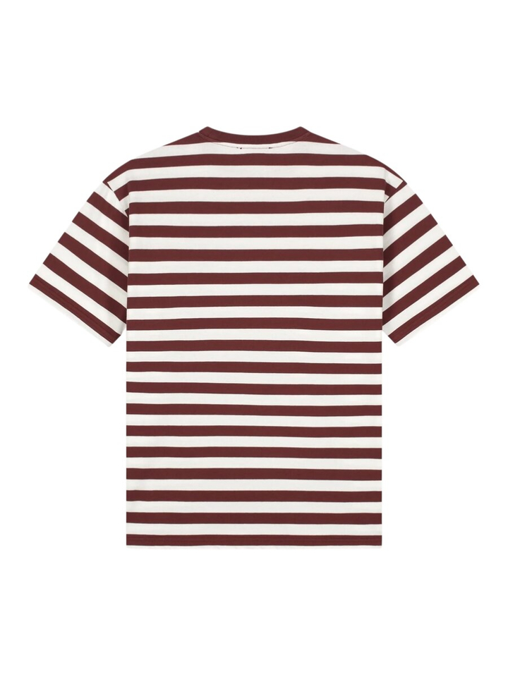 Bruine gestreepte oversized T-shirt met print Jovita Oversized T-shirt Stieglietz