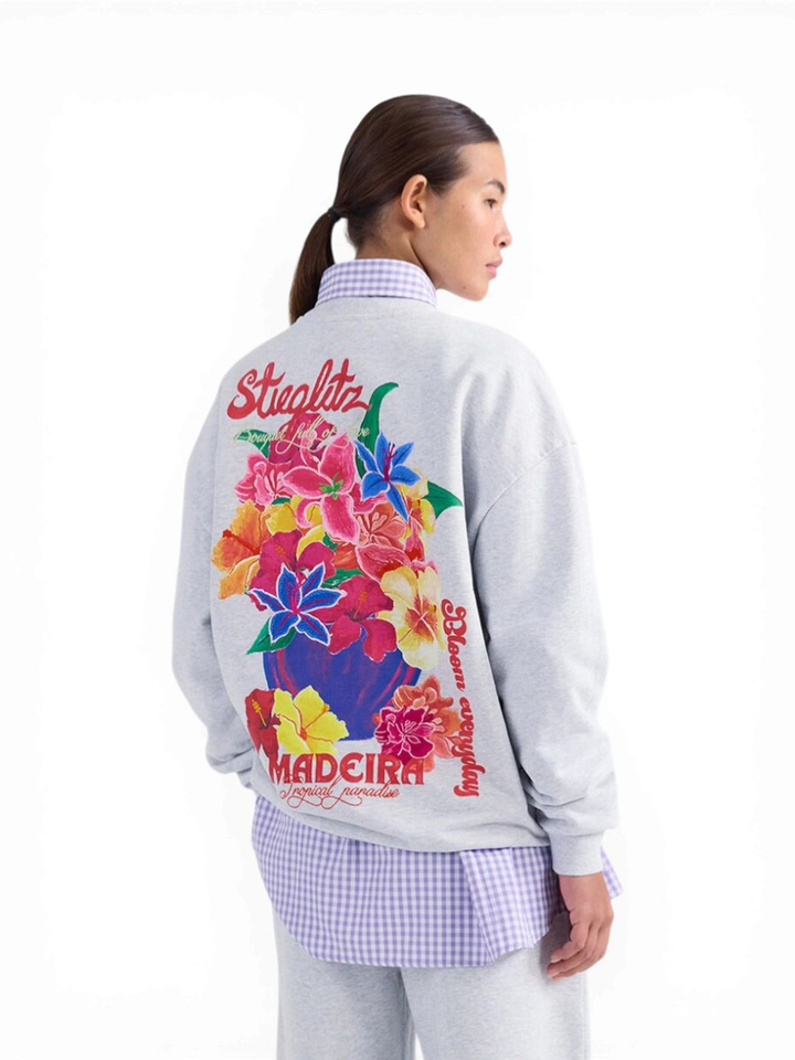 Grijze sweater met print op de rug Glenda Stieglitz