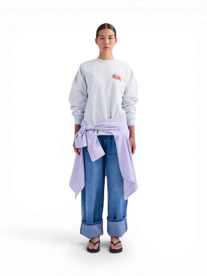 Grijze sweater met print op de rug Glenda Stieglitz