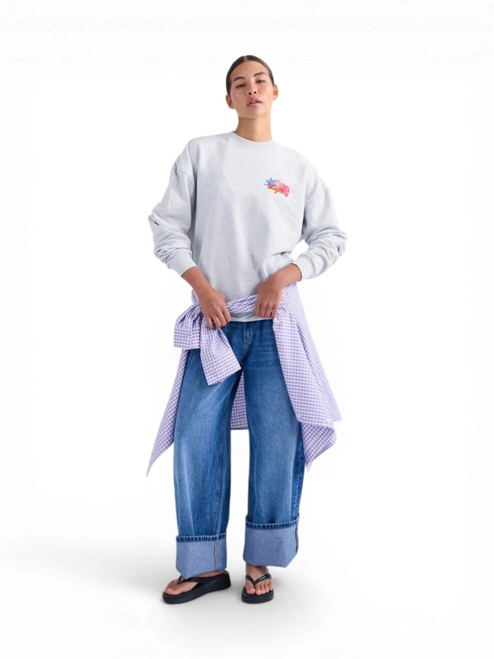 Grijze sweater met print op de rug Glenda Stieglitz