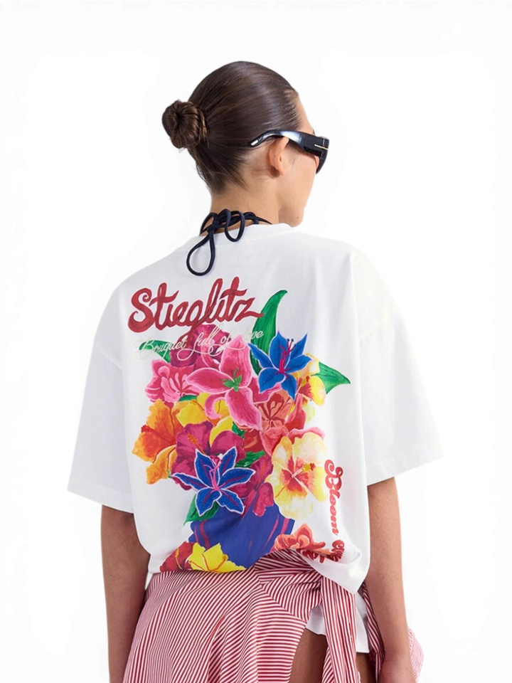 Witte oversized T-shirt met opdruk Doris Oversized T-Shirt Stieglietz
