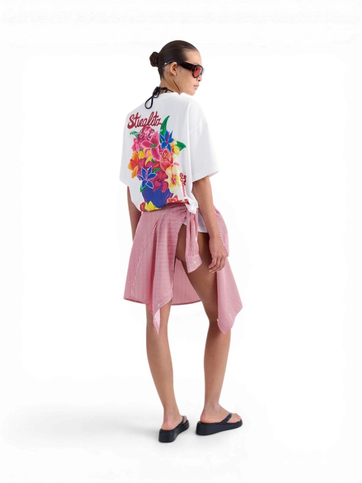 Witte oversized T-shirt met opdruk Doris Oversized T-Shirt Stieglietz