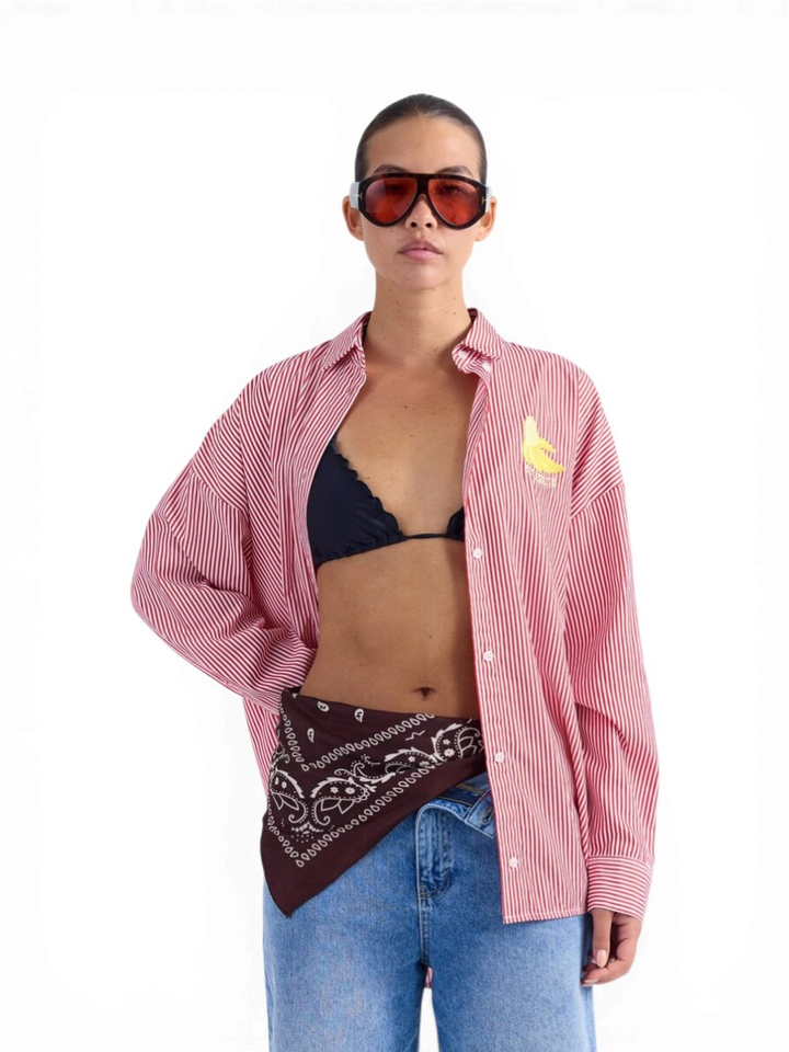 Rood gestreepte blouse Lua Stieglitz 