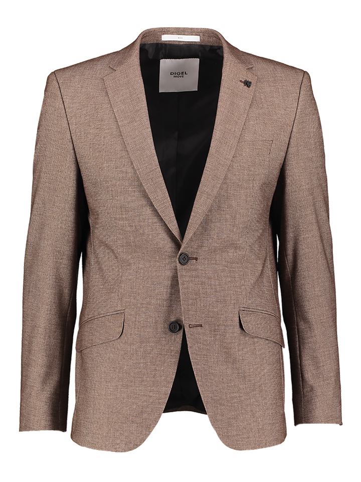 Donker beige slim fit kostuum blazer Digel 