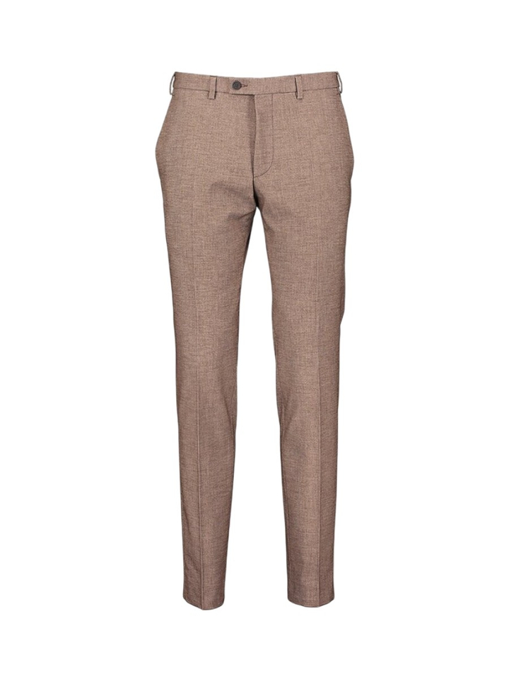 Donker beige slim fit kostuumbroek Digel 