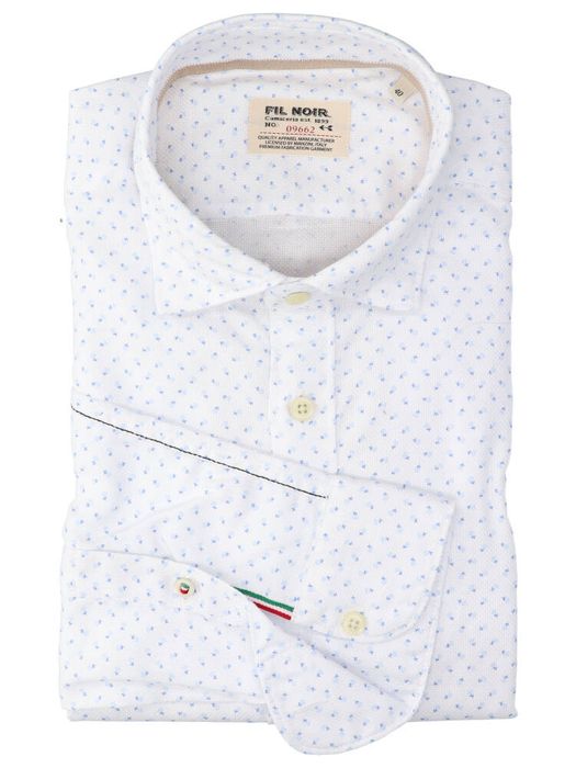 Wit katoenen hemd (regular fit) met bloemen en lange mouwen Fil Noir