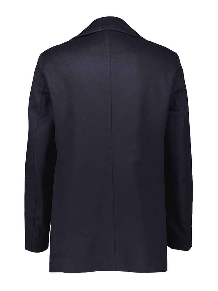 Blauwe mantel met wol en cashmere Hugo Boss 