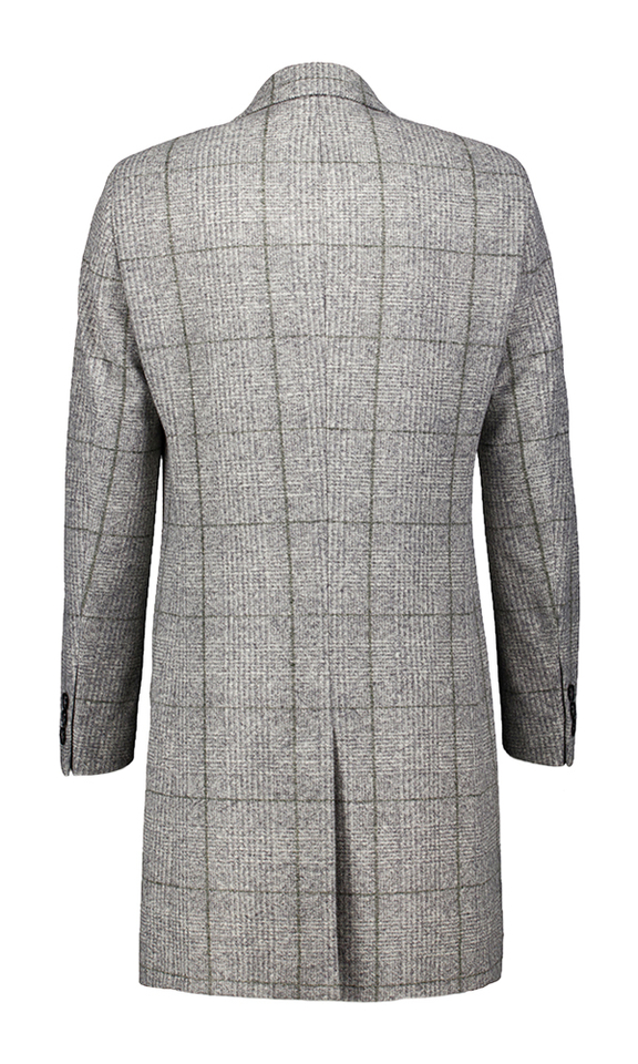 Grijze mantel met fijn ruitmotief Hugo Boss