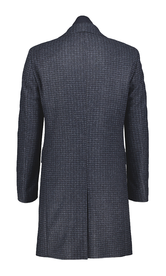 Blauwe lange mantel Bib Hugo Boss 