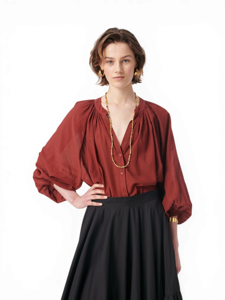 Bordeaux oversized bloes met knopen Vanessa Bruno