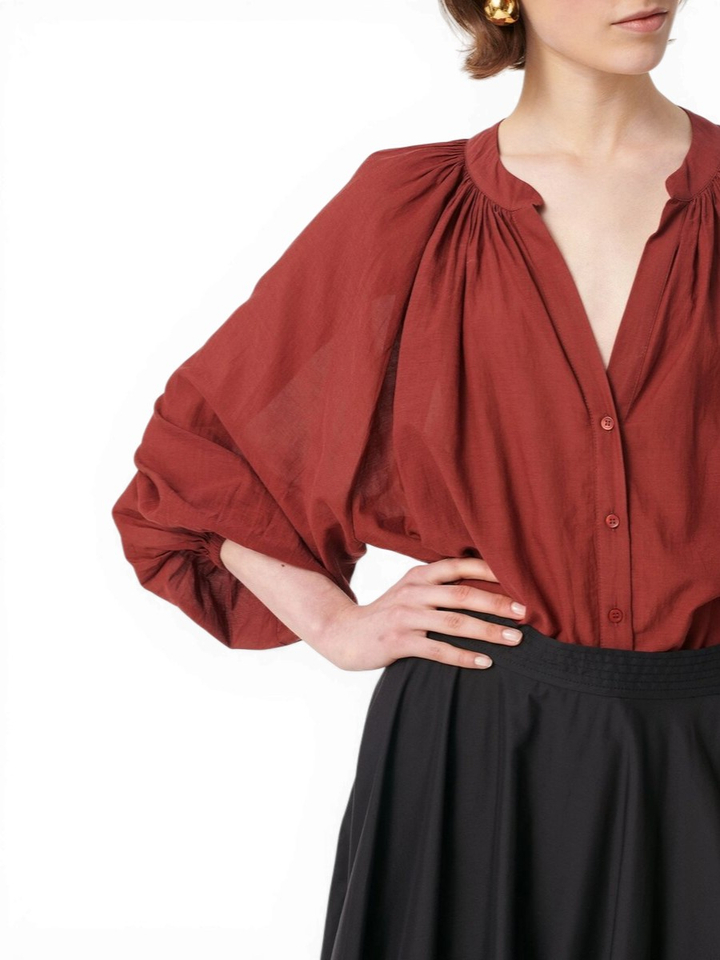 Bordeaux oversized bloes met knopen Vanessa Bruno