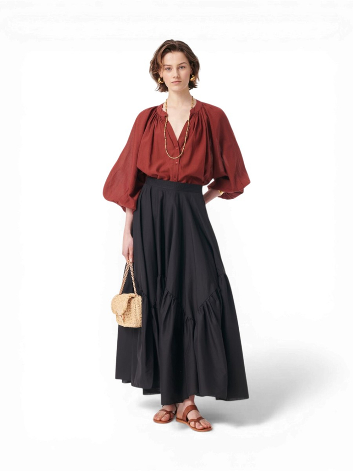 Bordeaux oversized bloes met knopen Vanessa Bruno