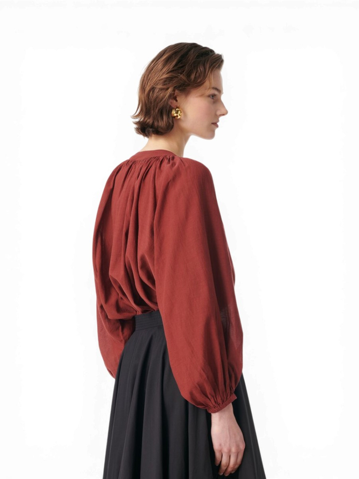 Bordeaux oversized bloes met knopen Vanessa Bruno