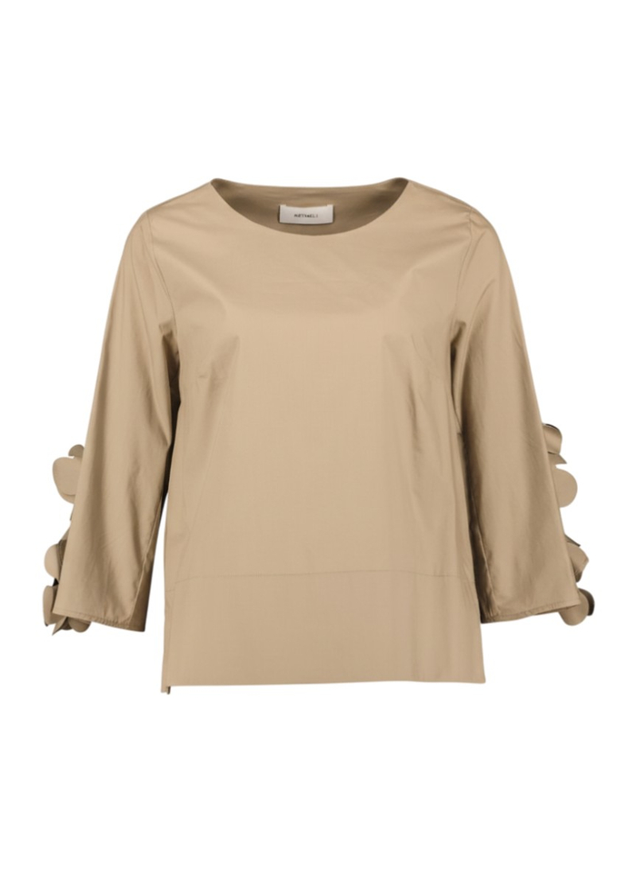 Beige blouse met mouwdetail MeiMeij