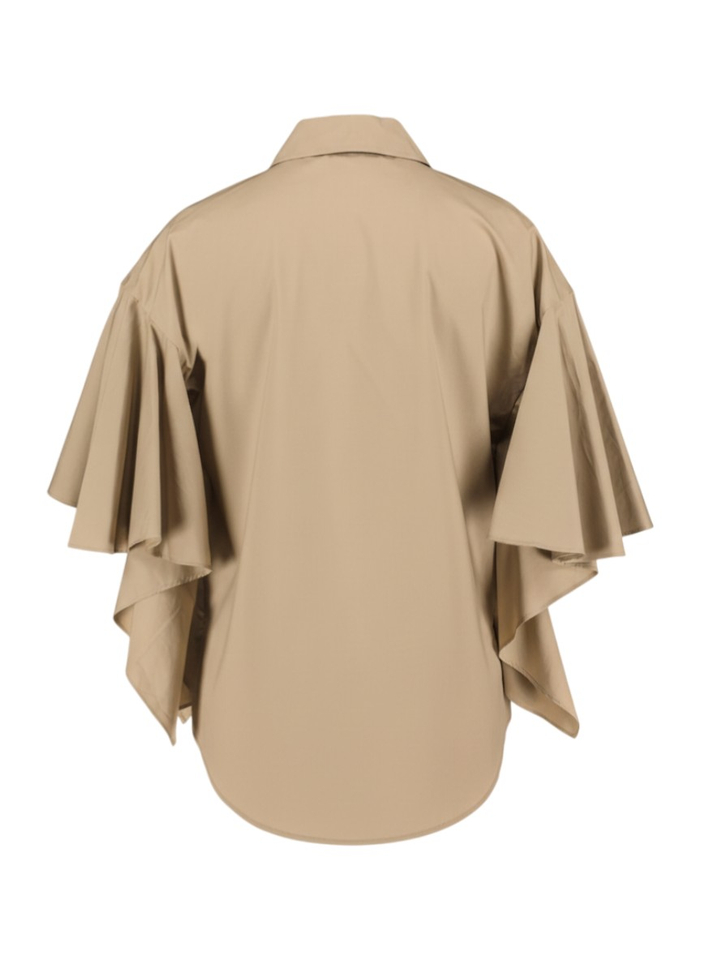 Beige blouse met kraag Meimeij 