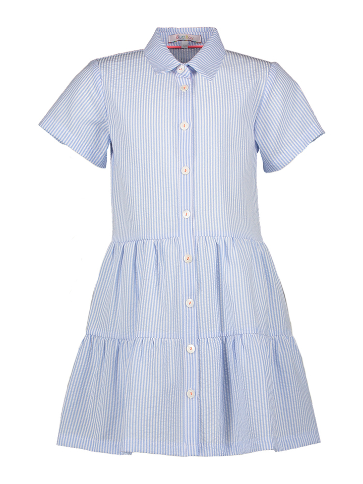 Blauwe gestreepte jurk met kraag Callie Blue Bay 