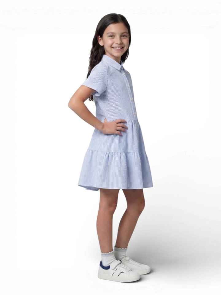 Groen gestreept kleed Cory Blue Bay