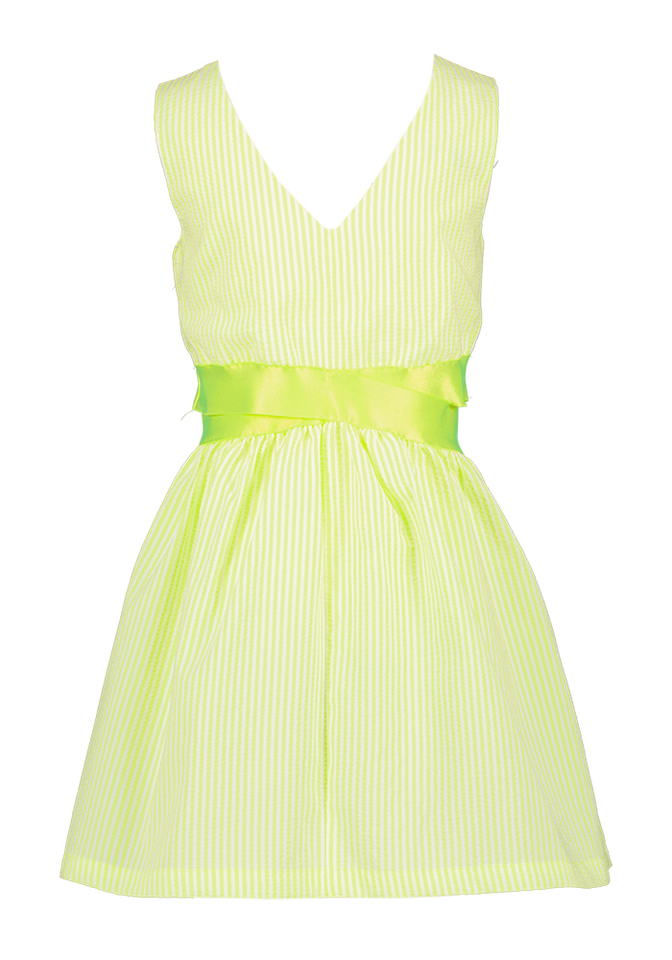 Fluo gele jurk met cut-out Coast Blue-Bay 