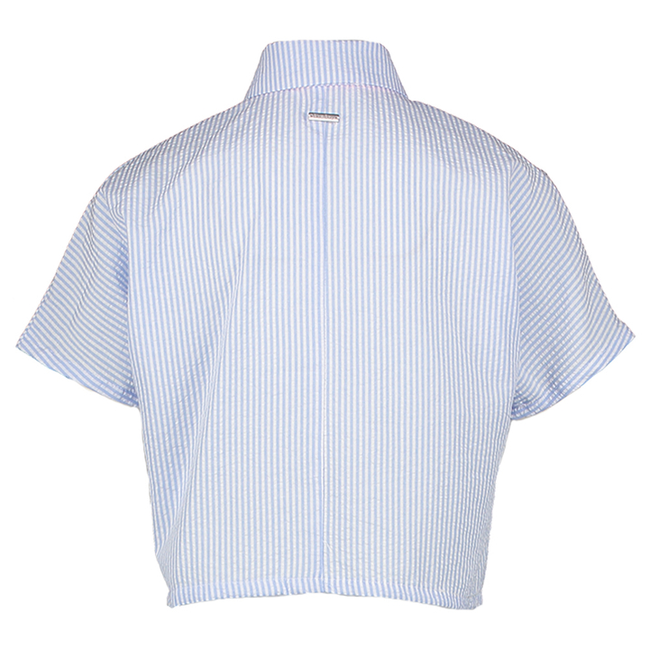 Blauwe gestreepte korte bloes Beatrice Blue Bay 