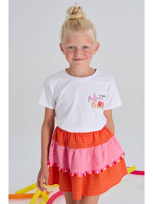 Rood roze rok met franje detail Deena Blue Bay