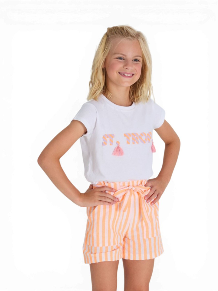 Oranje gestreepte short  Farah Blue Bay 