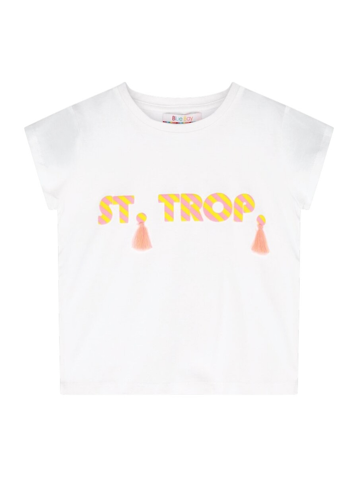 White pink t-shirt Iris Blue Bay 