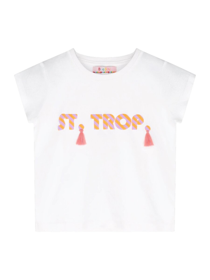 White orange t-shirt Iris Blue Bay 