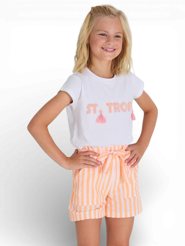 White orange t-shirt Iris Blue Bay 