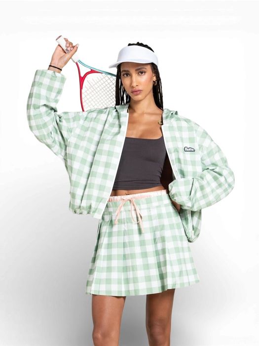 Groene bomberjas met ruitmotief Darius Flotte