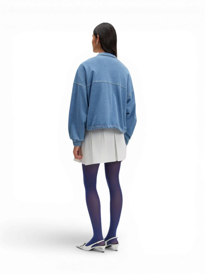 Denim sweater met zilver drukknopen Polly Edited 