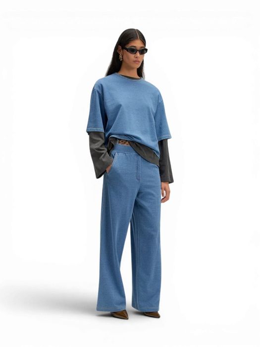 Blauwe wijde jeans Tarah Edited