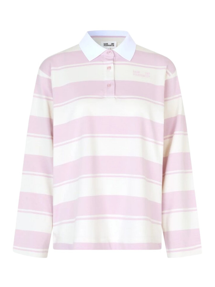 Blauw gestreepte blouse met knopen Edited 