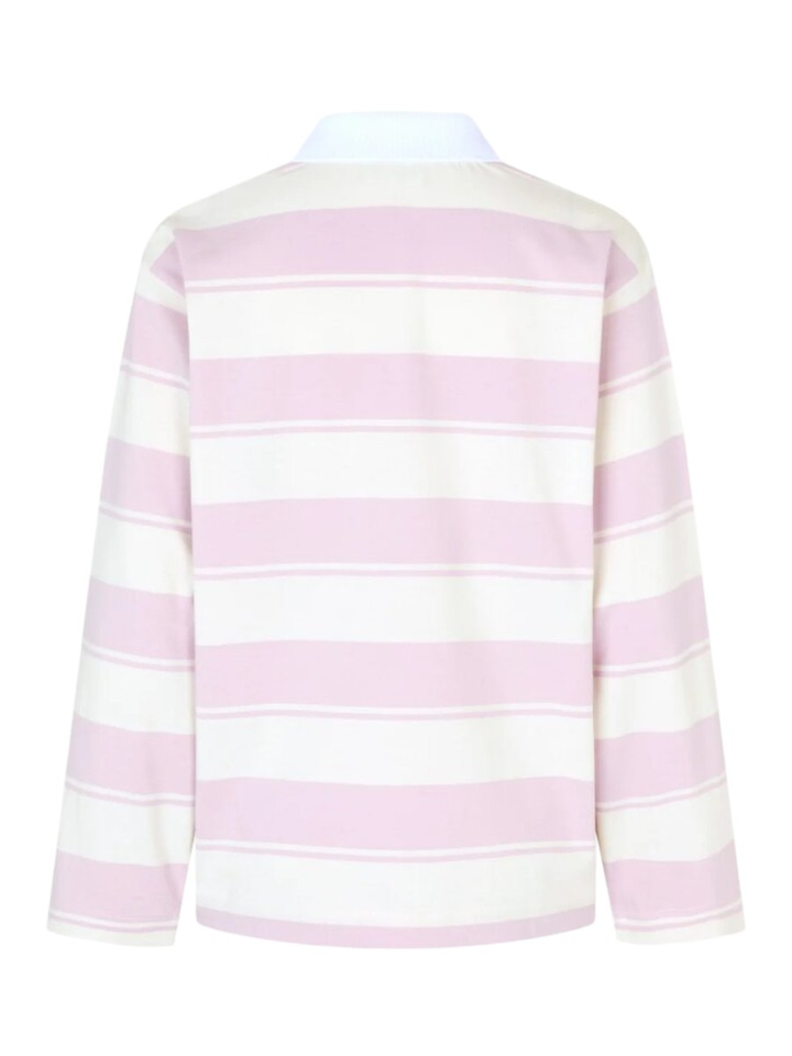 Blauw gestreepte blouse met knopen Edited 