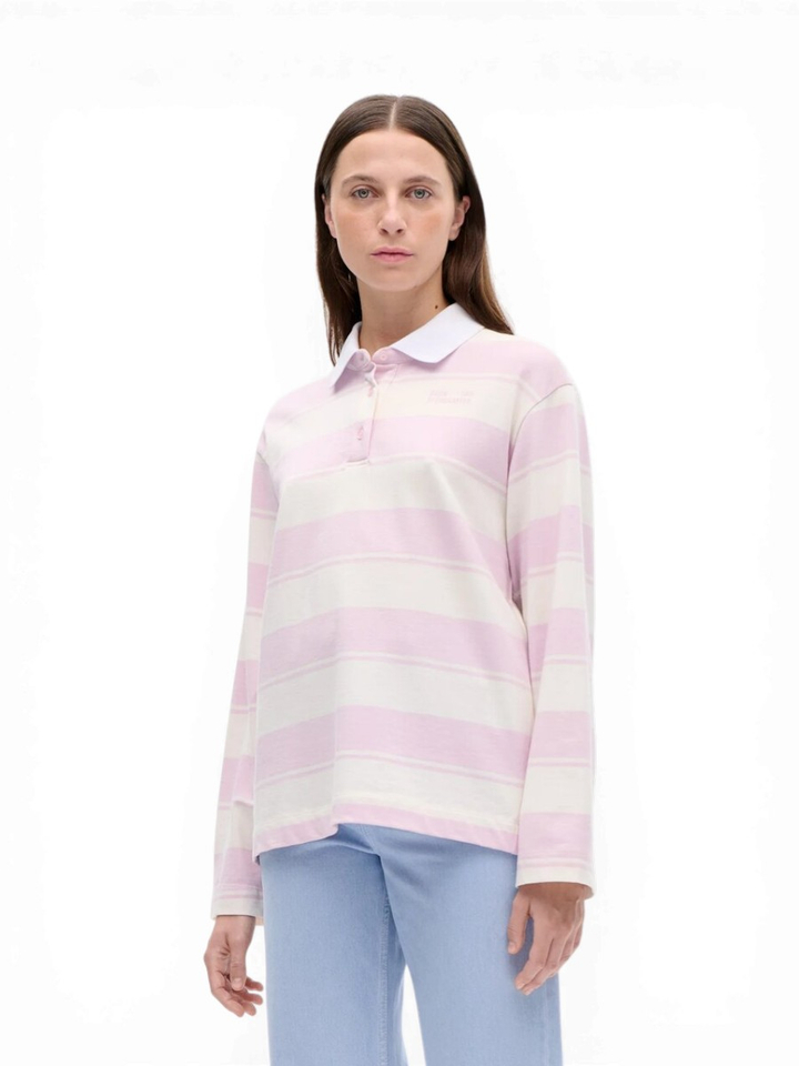 Blauw gestreepte blouse met knopen Edited 