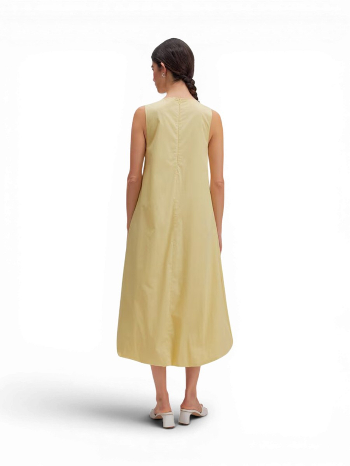 Licht gele katoenen uitlopende jurk met ballon effect  Flora Edited