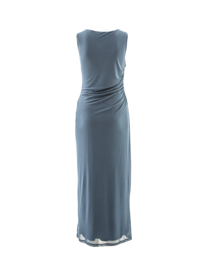 Blauwe aansluitende maxi-jurk Naura Edited