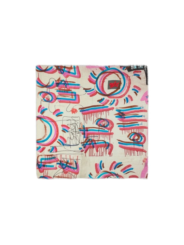 Multi-color zijden sjaal Talking Walls