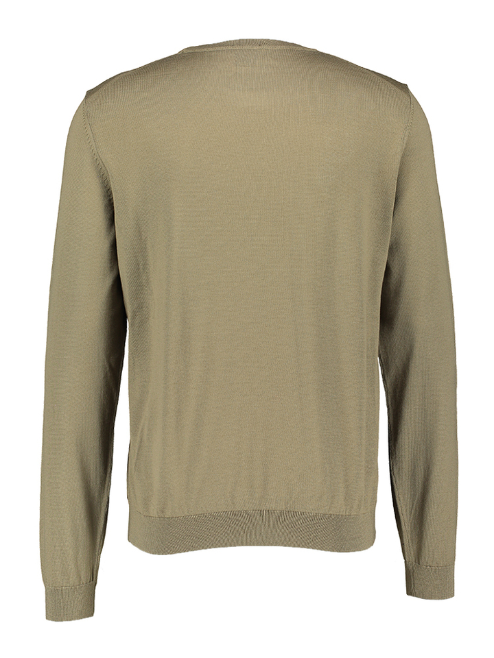 Groene wollen sweater met ronde hals Leno Hugo Boss